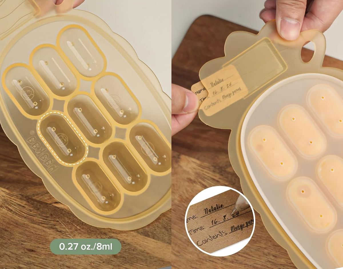 HAAKAA bandeja de silicona para congelar alimentos con tapa