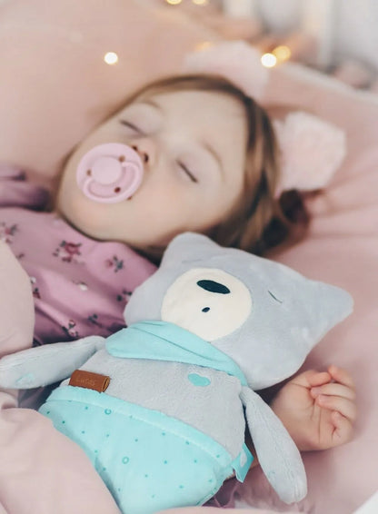 MyHummy szumiś przytulanka czujnik płaczu MIŚ LUCAS 24 cm, miś dla niemowląt z dzieckiem