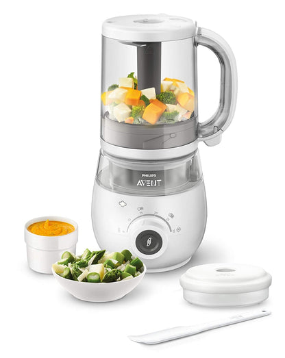 PHILIPS AVENT SCF883/01 4w1 parowar mikser 1000ml, biały z pojemnikiem, łopatką i żywnością