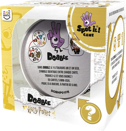 ZYGOMATIC Dobble 55 cartas + caja metálica HARRY POTTER