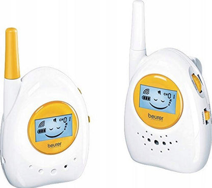 BEURER BY 84 niania elektoniczna 800 m ECO+ biało-żółta, analogowy monitor dla dziecka