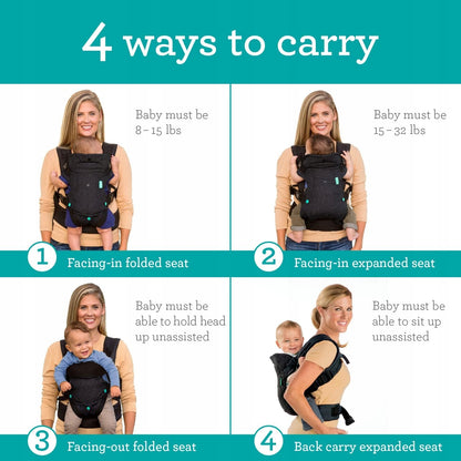 INFANTINO FLIP mochila portabebés ergonómica 4 en 1, 3,5 - 14,5 kg