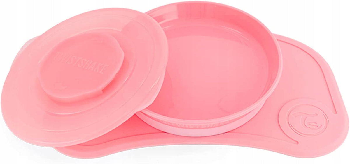 TWISTSHAKE mata CLICK MAT MINI + miseczka 6msc+ różowa silikonowa mata z miseczką dla dziecka