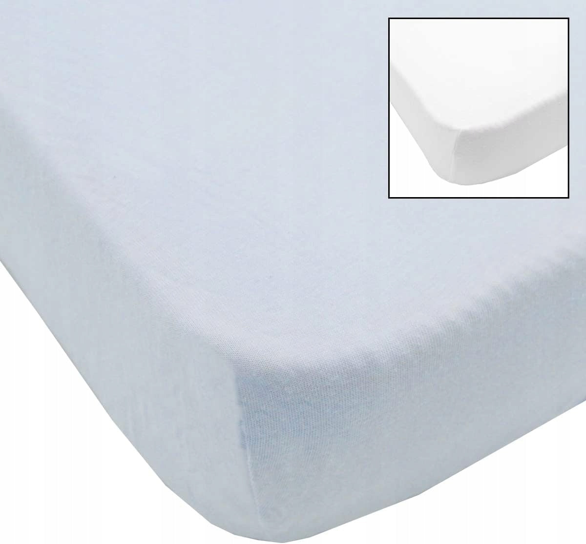 BABY CALIN prześcieradło z gumką x2 70x140 białe, z elastycznym dopasowaniem do materaca