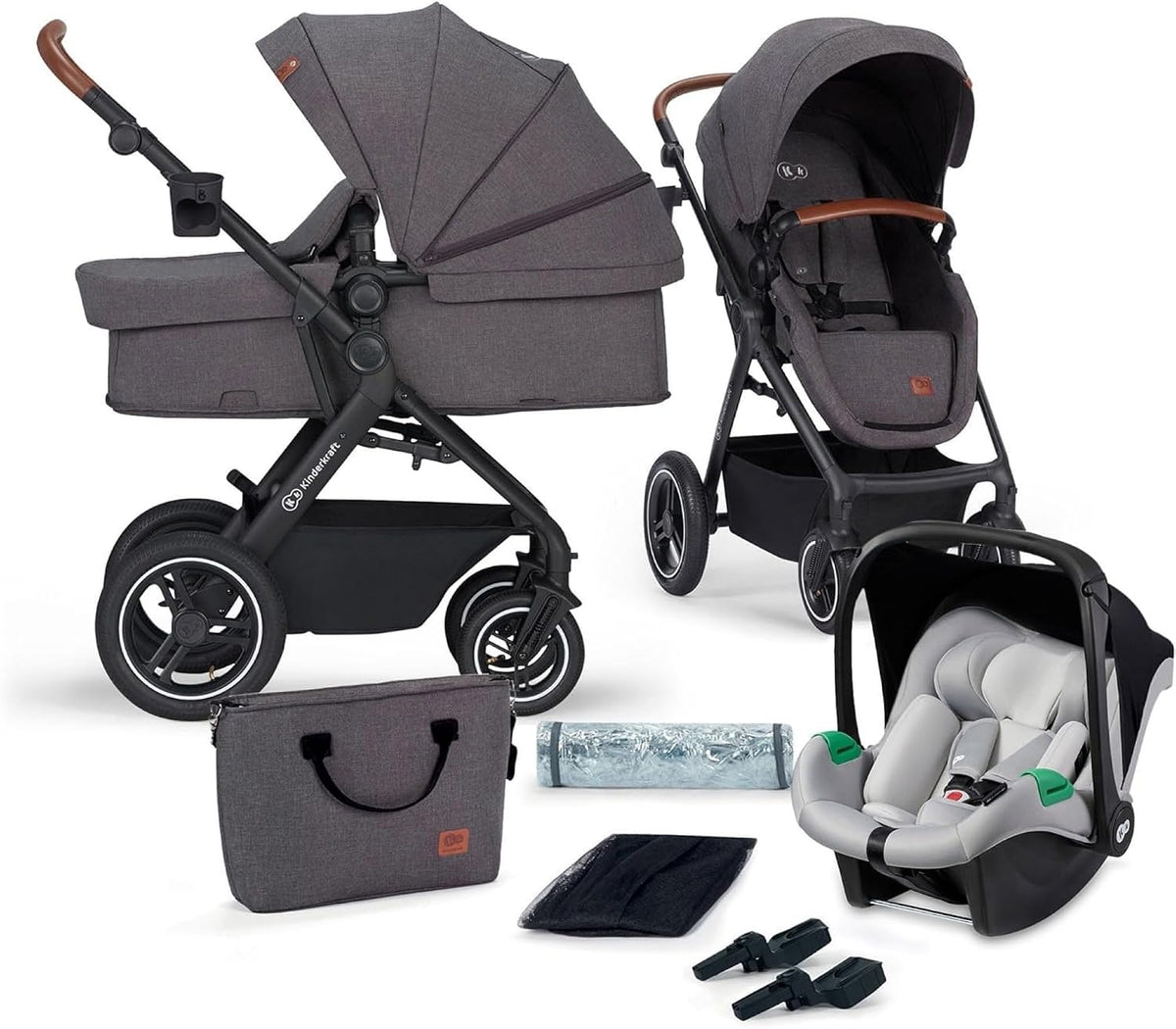 KINDERKRAFT B-TOUR cochecito multifuncional 3 en 1 hasta 22kg + silla MINK PRO