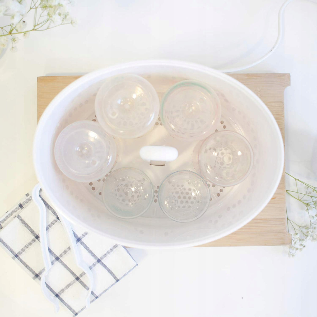 Suavinex esterilizador eléctrico 3 en 1 y microondas con pinzas
