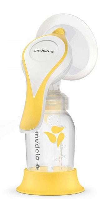 MEDELA okrągła podstawka pod butelkę laktatora, żółta, plastikowa, wolna od BPA, kompatybilna z butelkami Medela