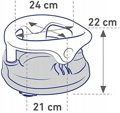 ROTHO Babydesign krzesełko do kąpieli 13kg "O - fotelik kąpielowy biało-szary, wymiary 24 x 22 x 21 cm