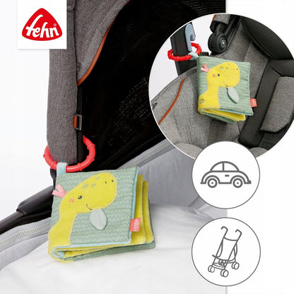 FEHN Happy Dino libro sensorial colgante 11 x 11 cm para bebés