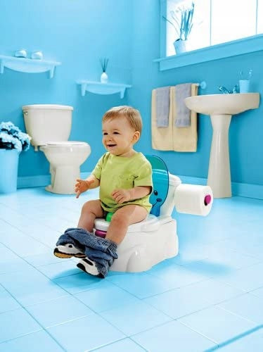 FISHER PRICE nocnik Moja Pierwsza Toaleta DE interaktywny nocnik dla dzieci 18m+, nauka korzystania z toalety