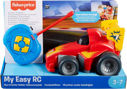 FISHER-PRICE My Easy RC samochód zdalnie sterowany, łatwy pilot, czerwony pojazd dla dzieci 3-7 lat