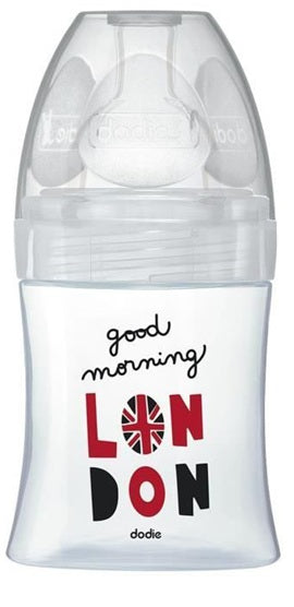 DODIE Sensation+ LONDRES biberón de vidrio 150 ml 0-6 m tetina flujo lento