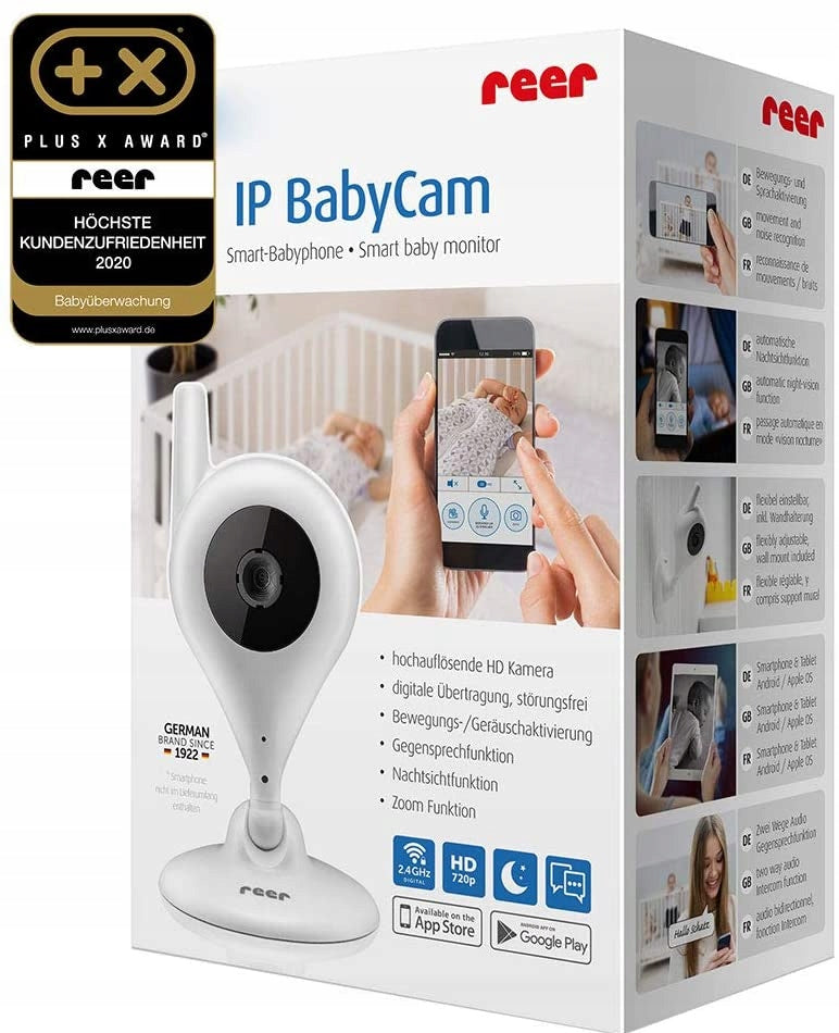 REER IP BabyCam NIANIA ELEKTRONICZNA KAMERA WI-Fi, biały monitor dziecka z aplikacją mobilną