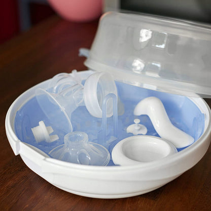 PHILIPS AVENT sterylizator mikrofalowy SCF281/02, biały, z akcesoriami do butelek dla niemowląt
