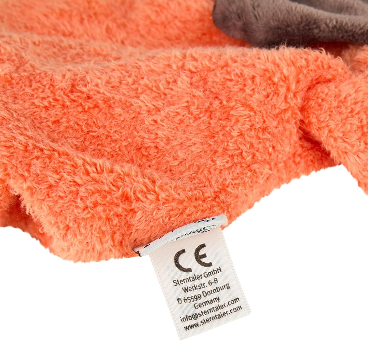 Sterntaler Lis pluszowa pacynka 28 cm, miękka pomarańczowa pacynka z metką CE