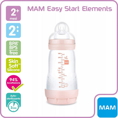MAM Easy Start butelka antykolkowa 260ml 2m+ z smoczkiem, BPA free, self-sterilizing 3 min