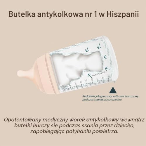 Suavinex Zero Zero biberón anticólicos 270 ml 3m+ flujo medio (M)