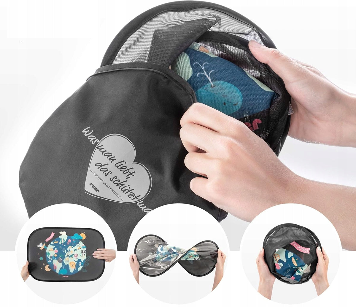 REER TravelKid protector solar para ventana de coche UV 50+ 2 unidades