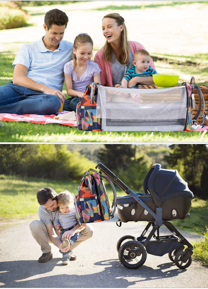 Mochila para carrito con accesorios y cuna de viaje para bebés