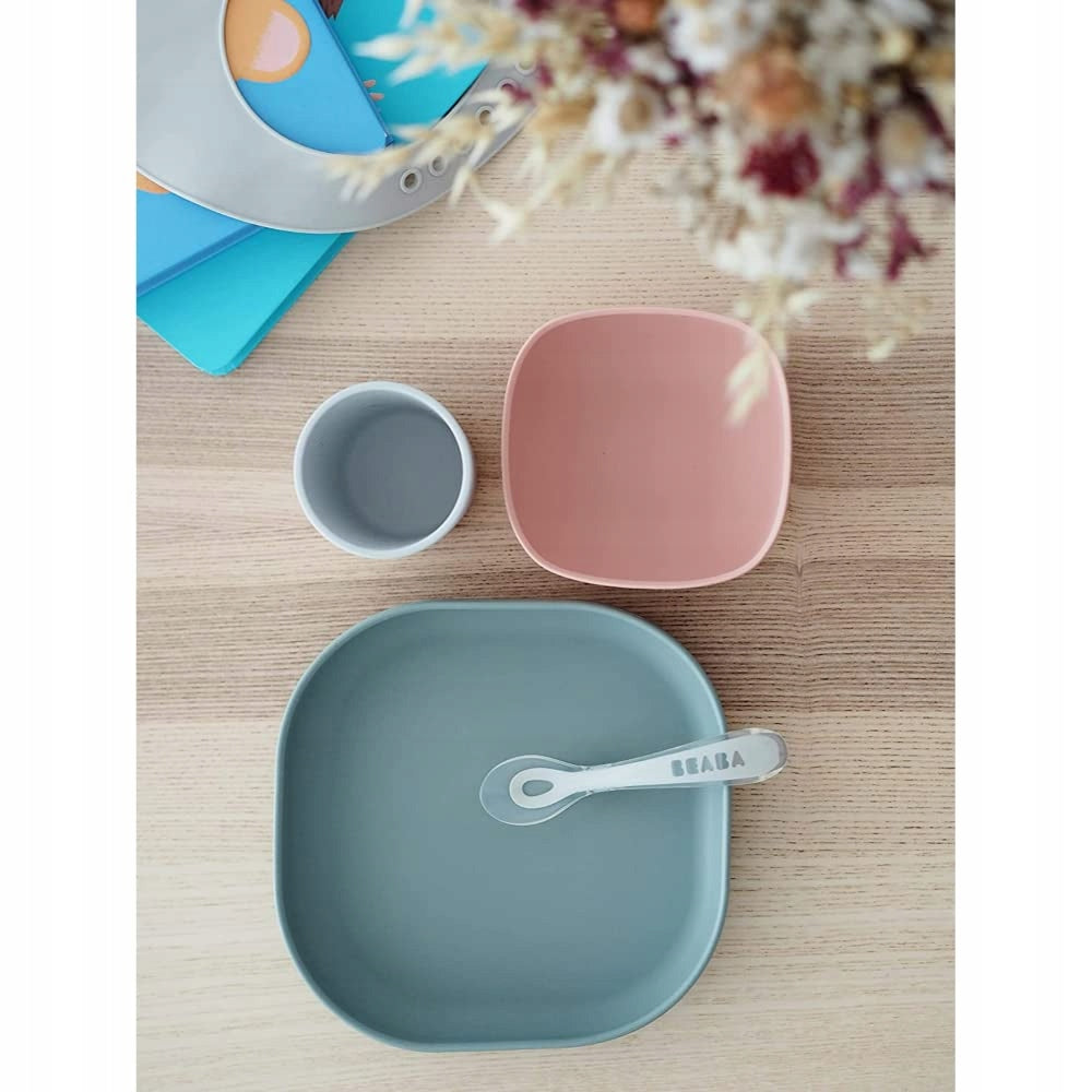 BEABA set de vajilla de silicona con ventosa 4 piezas