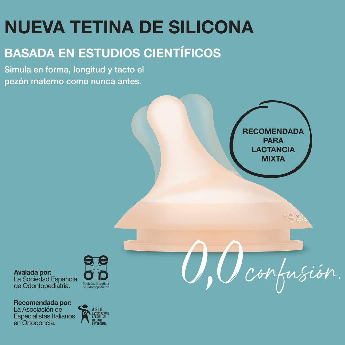 SUAVINEX butelka ZERO ZERO 270ml z nowym silikonowym smoczkiem rekomendowana do karmienia mieszanego