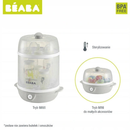 BEABA Steril'Express 2w1 STERYLIZATOR PAROWY, sterylizator parowy 2w1 dla dzieci, tryb MAXI i MINI