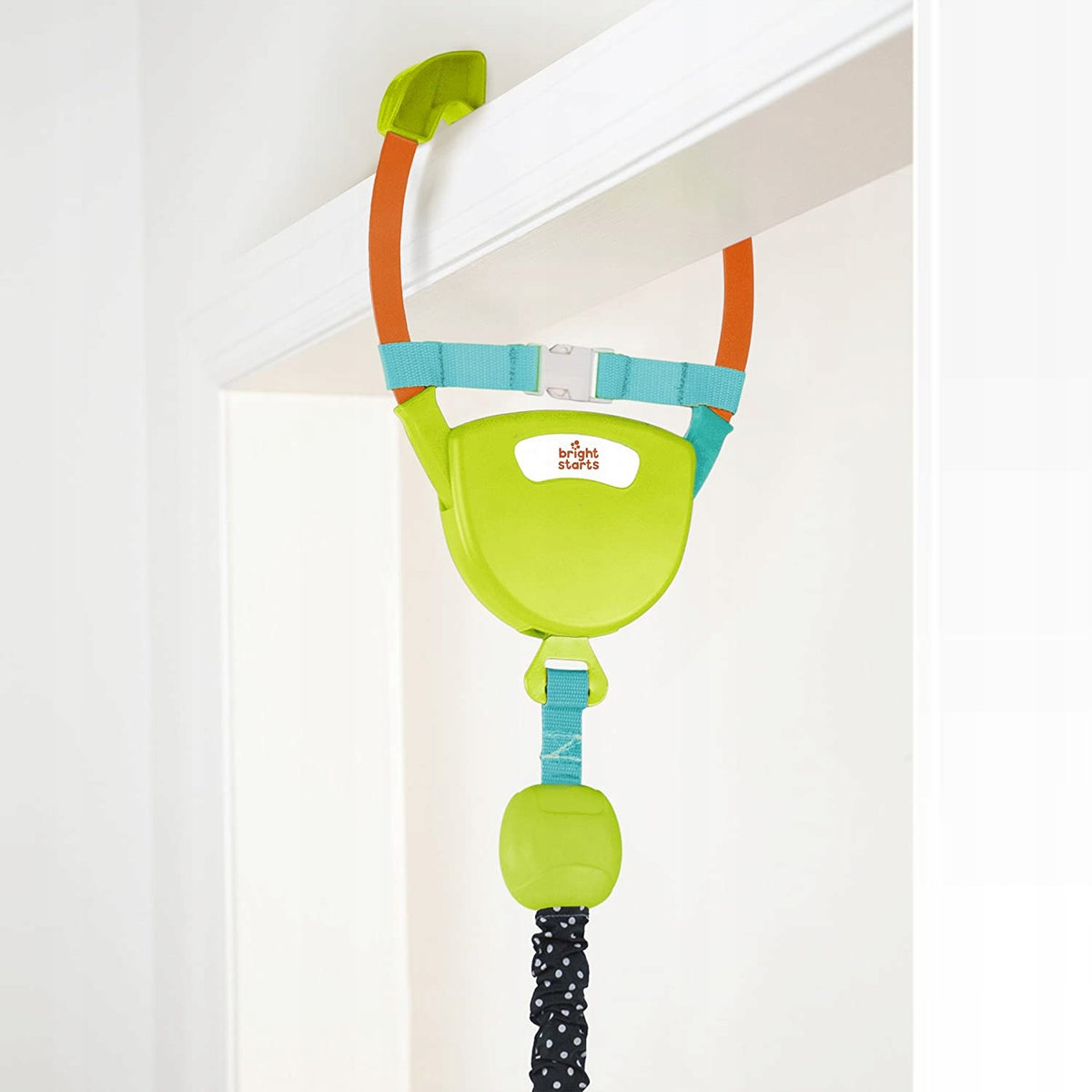BRIGHT STARTS skoczek futrynowy DELUXE, wiszący skoczek dla dziecka 6 m+, zielony, do futryny