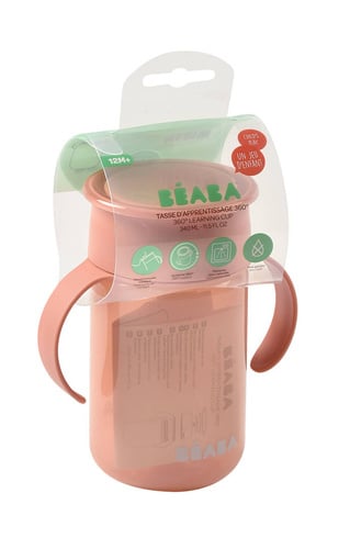 Vaso de entrenamiento 360 pink Béaba 340 ml 12m+