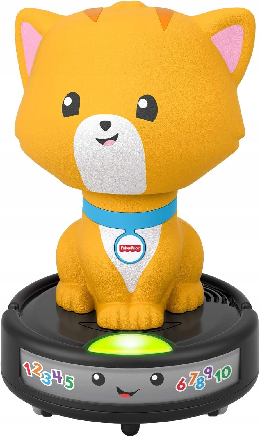 FISHER-PRICE GMX70 gato montado en aspiradora robot con melodías y luces