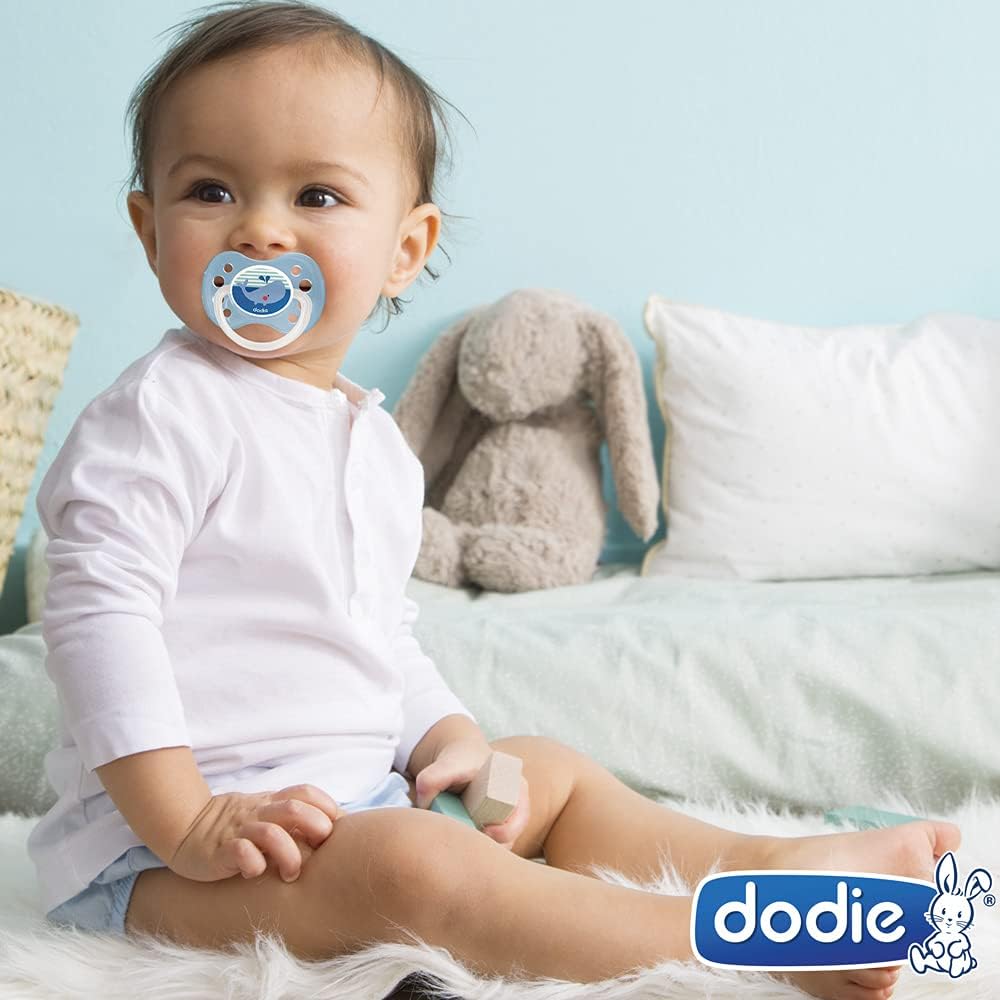 DODIE smoczek uspokajający anatomiczne 18m+ Bébé Ours x3 dla dziecka z niebieskim wzorem