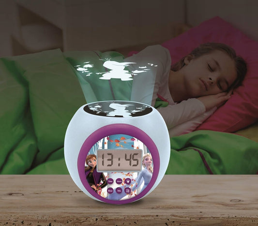 LEXIBOOK Proyector Frozen 3 colores y despertador con pantalla LCD