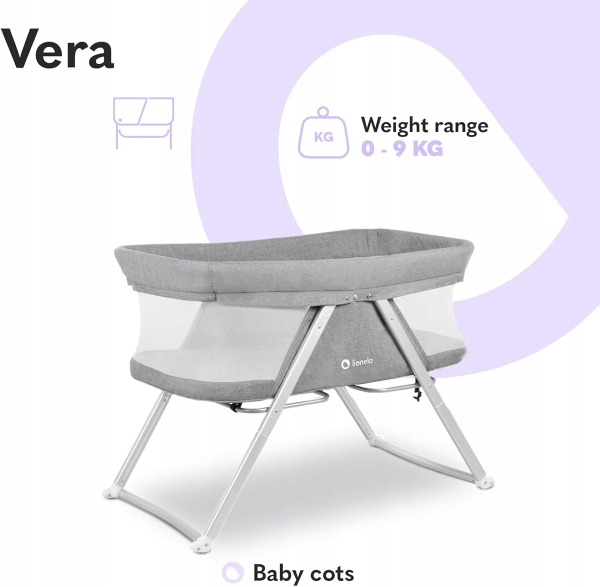 LIONELO VERA 3en1 cuna de viaje plegable hasta 9 kg para bebés