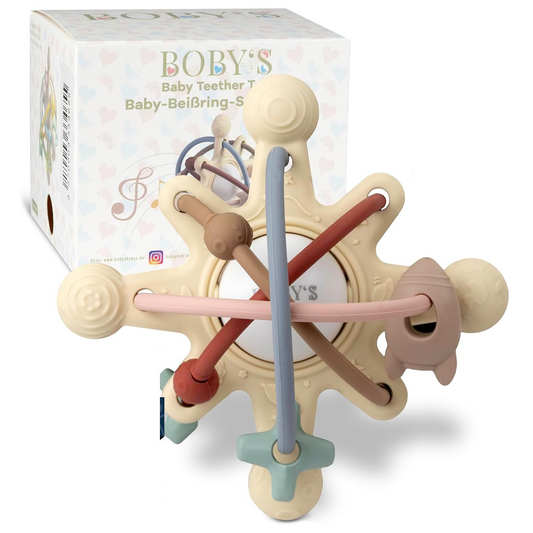 BOBY'S mordedor sensorial con sonajero 12 x 12 cm