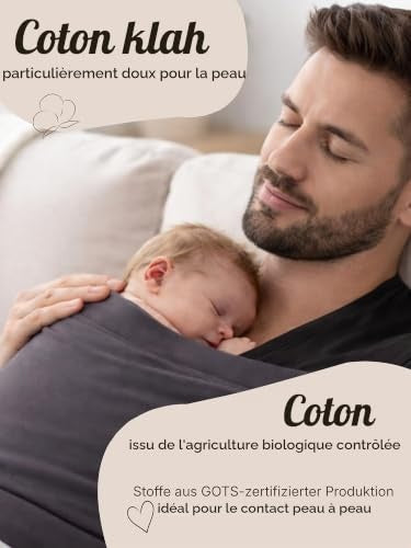 HOPPEDIZ Baby Bonding Top para el método canguro antracita M