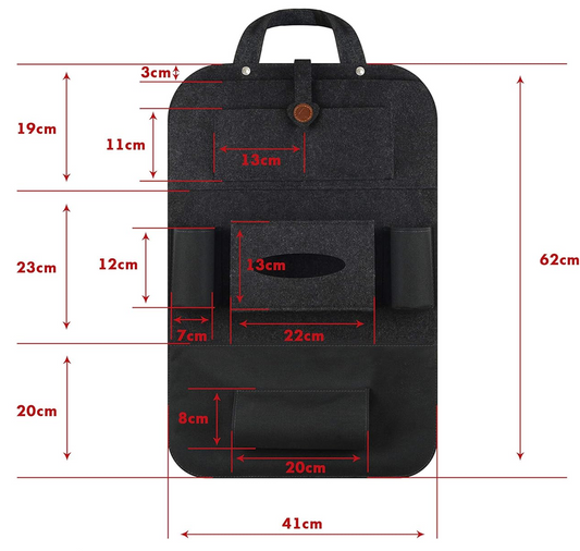 ALECAT protector organizador para asiento de coche 41x62 cm