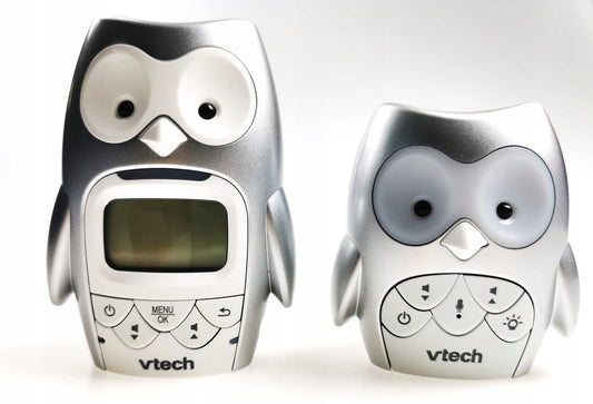 VTECH BM2300 cyfrowa NIANIA ELEKTRONICZNA z lampką, srebrny zestaw z nadajnikiem i odbiornikiem, technologia DECT