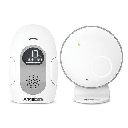 ANGELCARE AC110 cyfrowa niania elektroniczna z lampką nocną, biały zestaw z monitorem i nadajnikiem