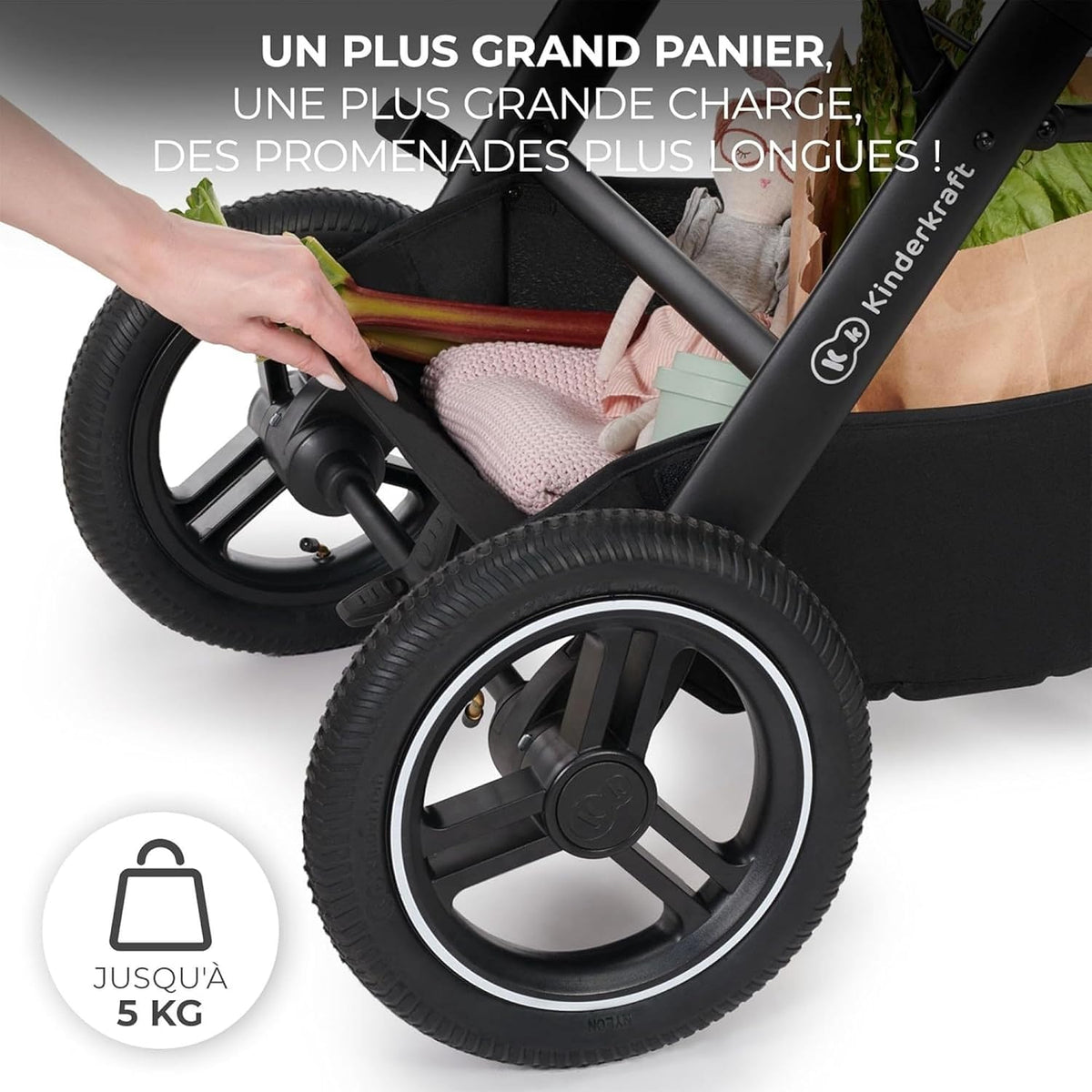 KINDERKRAFT B-TOUR cochecito multifuncional 3 en 1 hasta 22kg + silla MINK PRO