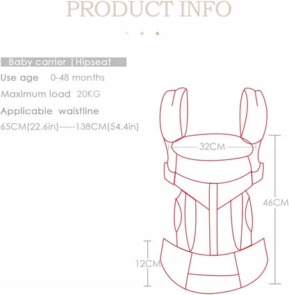 SONARIN nosidełko ergonomiczne dla niemowląt, baby carrier hipset, maksymalna waga 20kg