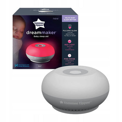TOMMEE TIPPEE DreamMaker lampka nocna z czujnikiem, szara lampka dla niemowląt z czerwonym światłem i dźwiękiem