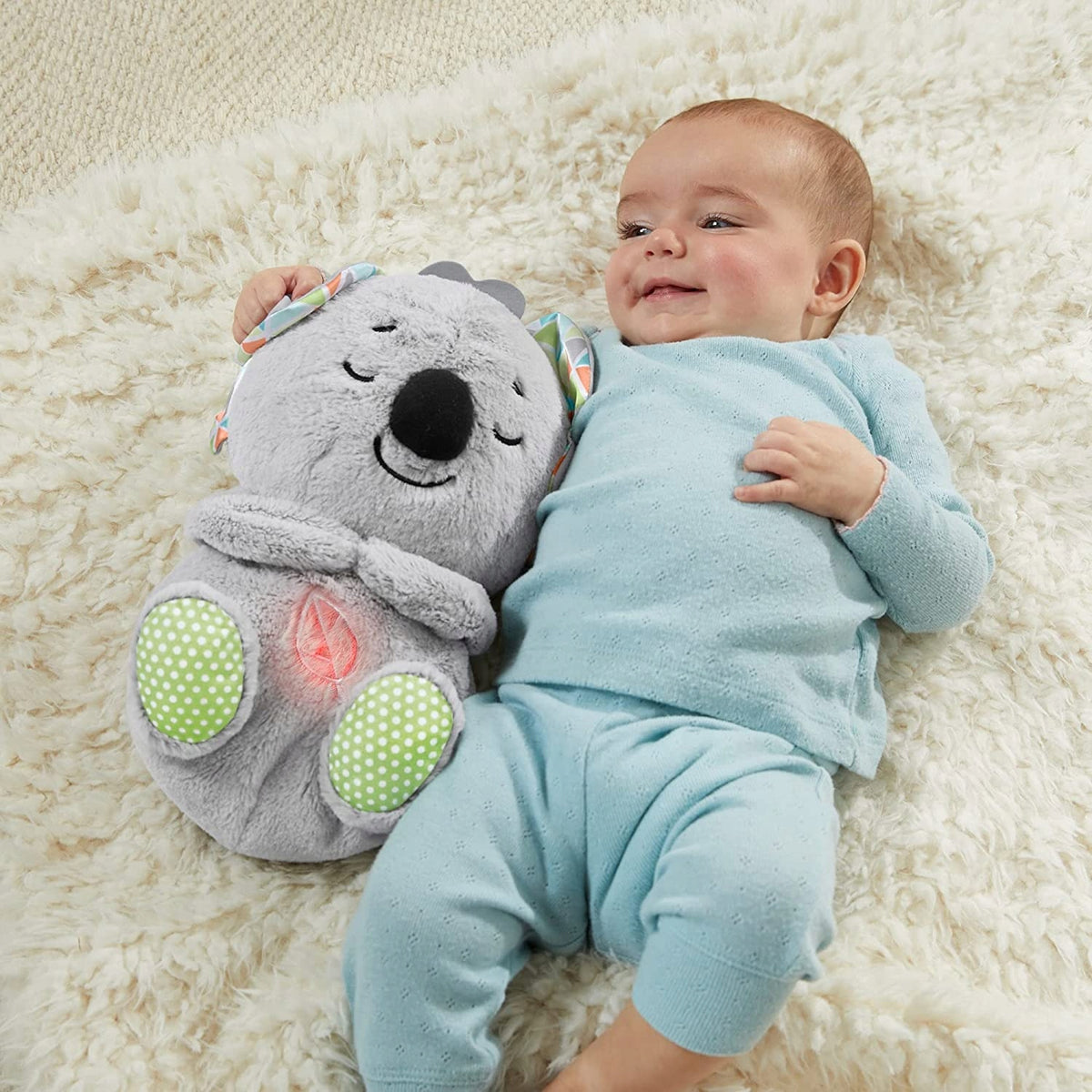 FISHER-PRICE śpiący KOALA oddychający brzuszek - pluszowa uspokajanka dla niemowląt 0+ z miękkim brzuszkiem