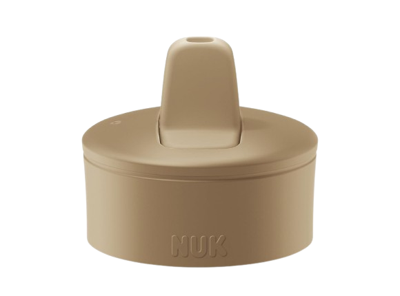 NUK Mini-Me Flip stalowa butelka ze słomką i ustnikiem 500 ml 12 m+ beżowy ustnik do butelki antyrozlewaniowej