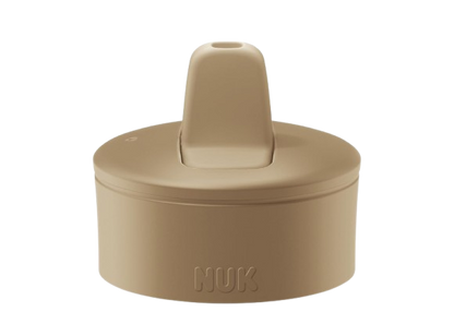 NUK Mini-Me Flip stalowa butelka ze słomką i ustnikiem 500 ml 12 m+ beżowy ustnik do butelki antyrozlewaniowej