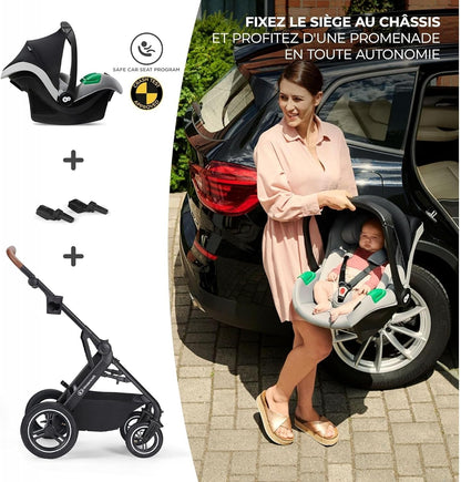 KINDERKRAFT B-TOUR cochecito multifuncional 3 en 1 hasta 22kg + silla MINK PRO