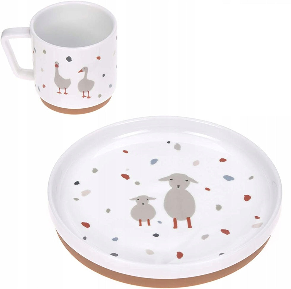 LASSIG Tiny Farmer set de vajilla de porcelana para niños