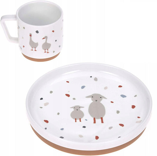 LASSIG Tiny Farmer set de vajilla de porcelana para niños