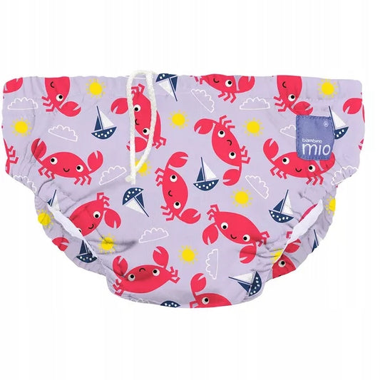 BAMBINO MIO pielucha do pływania 6-12 msc, wodoodporna pieluszka z nadrukiem krabów do kąpieli