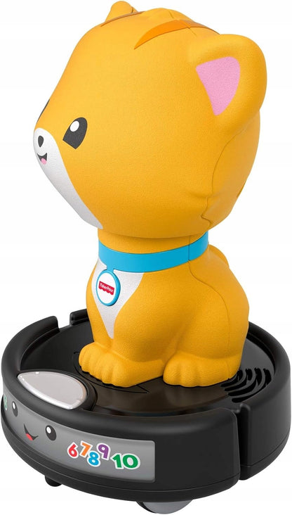 FISHER-PRICE GMX70 gato montado en aspiradora robot con melodías y luces