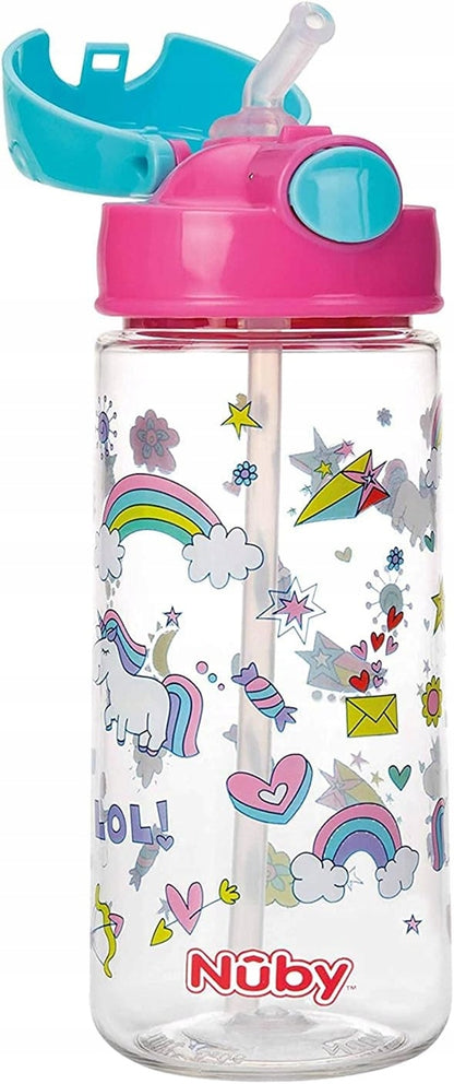 NUBY Vaso Straw Tritán con pajita 4m+ 540 ml