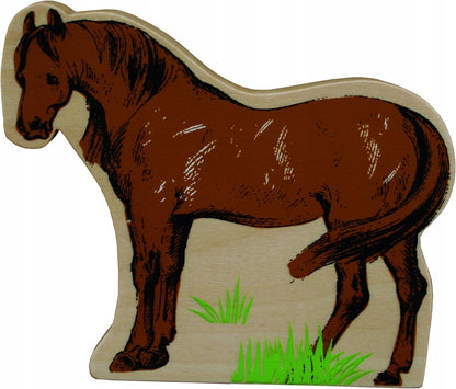 Corral de madera con 6 animales granja 30,5 x 37 x 31,5 cm